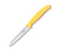 Couteau d'office SWISS CLASSIC 10 cm, dentelé, jaune, plastique, Victorinox