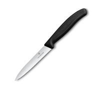 Couteau d'office SWISS CLASSIC 10 cm, dentelé, noir, plastique, Victorinox