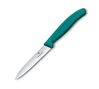 Couteau d'office SWISS CLASSIC 10 cm, dentelé, vert, plastique, Victorinox