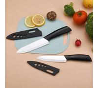 Couteau en céramique de 3/4/5 pouces, résistant à l'oxydation, sans rouille, couteau à fruits, couvercle portable, couteaux de préparation des aliments pour bébés et tout-petits noir