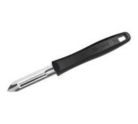 FM Professional 21744 Couteau économe noir, Couteau éplucheur, Eplucheur à légumes, Plastique, Acier inoxydable, 18,5x2cm