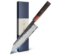 Couteau Kiritsuke, lame de 21 cm, acier AUS-8, manche en ébène et bois de ronce