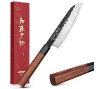 Couteau Santoku, 14 cm, fabrication japonaise, manche en bois de rose de forme octogonale