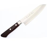 Couteau Santoku de 14 cm, motif à vagues HAMON, acier à trois couches, manche en bois de rose