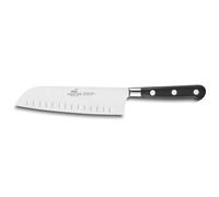 Couteau Santoku IDÉAL 18 cm, rivets en acier inoxydable, noir, Lion Sabatier