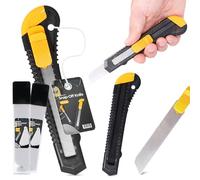 Couteau Tapis 18 mm Cutter Couteau À Paquet Carton Feuille Lame Métallique À Film Universel Professionnel Multi-Usage Multifonctionnel Précision Avec 21x Lame