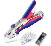 Couteau universel Cutter de sécurité Couteau à tapis, 15 lames de rechange incluses