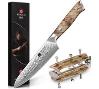 Couteau universel de cuisine, 13,3 cm, acier damas, manche en bois d'érable, couteau polyvalent