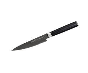 Couteau utilitaire Samura MO-V 5" Stonewash - Couteau de cuisine japonais en acier de première qualité pour la préparation polyvalente des aliments et les tâches culinaires