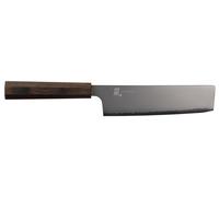 Couteau Yaxell Nakiri Hana 16,5 cm - Acier inoxydable 3 couches - Manche en bois Pakka brun foncé