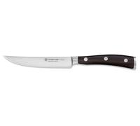 Couteaux à steak Ikon, lame en acier inoxydable, manche en bois, couleur argent