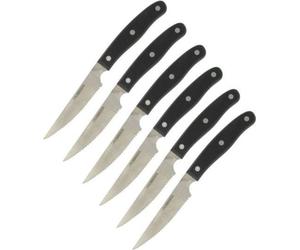 Couteaux à Steak Nirosta, Lot de 6, Lame Dentelée Acier Inoxydable, Manche Plastique, 22 cm