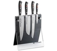 Couteaux de cuisine PREMIER PLUS avec support, set de 4, noir, acier inoxydable, F.DICK