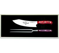 Couteaux Giesser PremiumCut, lot de 2, 20 cm, chef + fourchette à viande, acrylique Red Diamond