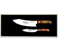 Couteaux Giesser PremiumCut, lot de 2, 20 cm Chefs + 10 cm Office, acrylique orange épicé