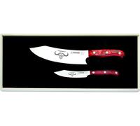 Couteaux Giesser PremiumCut, lot de 2, 20 cm Chefs + 10 cm Office Acrylique Red Diamond