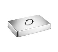 Couvercle à badigeonner - Dôme alimentaire robuste en acier inoxydable, enceinte de cuisson rectangulaire | Outil de cuisine polyvalent de rétention de vapeur doté d'une poignée ergonomique pour barbe