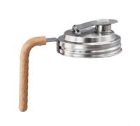 Couvercle à bec verseur à large ouverture en acier inoxydable avec poignée ergonomique pour bocaux, couvercle hermétique avec bouchon à rabat pour infusion à froid, café, thé (bois acier)