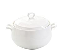 Couvercle à double poignée, soupière en céramique blanche pure, cocotte en faïence
