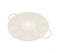 Couvercle anti-déversement en silicone avec grille d'aération et double poignée, résistant à la chaleur et tapis pour la cuisine, passe au lave-vaisselle, 34 x 27,5 cm (blanc)