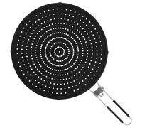 Couvercle Anti Eclaboussure en Silicone, 32 cm Couvercle Anti Projection | pour Poêles Pare-éClaboussures avec Poignée Pliable, Universelle Anti-éClaboussures Protection pour La Friture, Noir