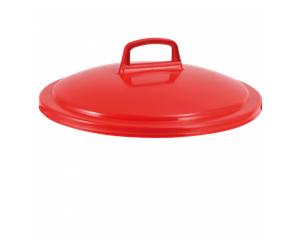 Couvercle avec poignée pour conteneur alimentaire rond HACCP 50 L - rouge