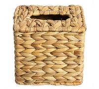 Couvercle carré de boîte à mouchoirs en rotin, Support en Jacinthe d'eau tissé à la Main 5.9 pour Salle de Bain, Salon, Chambre Coucher et décoration Bureau