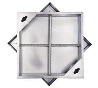 Couvercle carré pour fosse septique, avec base en acier inoxydable, dimensions 40,1 x 40,1 cm
