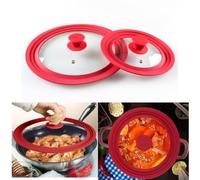 Couvercle Casserole 18cm Trou Vapeur Anti-Débordement(18-20-22cm) | Verre trempé haute résistance, pour bord silicone , risque de rouille, diamètre 18cm idéal