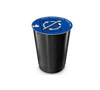 Couvercle cep tri selectif papier adaptable sur maxi corbeille ouverture centrale coloris bleu