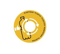Couvercle cep tri selectif plastique adaptable sur maxi corbeille ouverture centrale coloris jaune