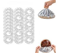 Couvercle d’isolation de Film d’aluminium répétable, Film d’isolation de conservation de fraîcheur de cuisine, poignée de nourriture de papier d’aluminium de qualité alimentaire, couvercles (40)