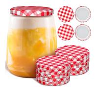 Couvercle de Bocal en Métal Rouge, Lot de 40, pour Bocal Verre | Couvercle pour Pot de Confiture, Usage la Cuisine, Étanchéité Légère, Compatible Bouteille et Bocaux