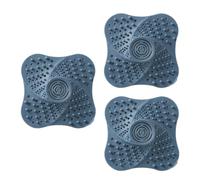 Couvercle de Bonde de Carré Antidérapant TPR Bleu 3 Pcs