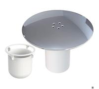 Couvercle de bonde de douche 90 mm - Bouchon à haut débit - Finition chromée - Tasse trempée blanche-Piège à cheveux avec dégagement