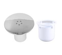 Couvercle de bonde de douche en plastique chromé facile à nettoyer avec tasse blanche pour salle de bain