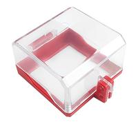 Couvercle de Bouton D'arrêt D'urgence, Protecteur D'interrupteur Verrouillable avec Vis et Autocollant, Protecteur D'interrupteur à Bouton-Poussoir Transparent pour Interrupteurs (Rouge)