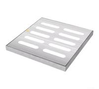 Couvercle de canalisation avec cadre pour jardin et cour, couvercle robuste pour drainage de l'eau de pluie, charge élevée et protection contre la rouille pour allées, (250 x 250 mm)