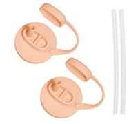 Couvercle de canette en paille avec couvercle attaché, protection antiéclaboussures en silicone réutilisable pour les pauses quotidiennes bureau, utilisation en extérieur, accessoire de siroter un
