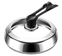 Couvercle de casserole en verre trempé 30 cm pour grille d'aération de | Surveillez la cuisson facilement, poignée résistante à la chaleur, évacuation anti-débordement, convient aux woks et cuiseurs