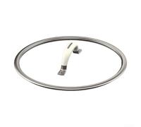 Couvercle de casserole en verre trempé avec bord en acier inoxydable 304, résistant à la chaleur pour poignée, pour wok et casseroles, transparent, 16-26 cm, blanc, accessoire de cuisine pour la