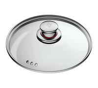 Couvercle de casserole WMF Quality One 24 cm, couvercle en verre avec poignée en métal, verre résistant à la chaleur, passe au lave-vaisselle