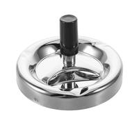Couvercle de Cendrier Rond en Acier Inoxydable, Style Poussoir | Finition Argenté Mate, Surface Anti-traces, pour Cigares, Balcon et Zones Fumeurs Commerciales