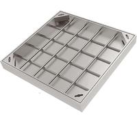 Couvercle de Coffre carré, couvercles Invisibles en Acier Inoxydable | 304 for Fosse Septique, Puisard de Terrasse, Facile à Vérifier(60x60 cm/23.6x23.6 in)