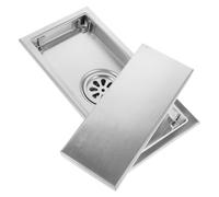 Couvercle de Drain de Plancher Rectangulaire en Acier Inoxydable | Drainage Fluide, Installation Facile, Conception Encastrée Pratique, Usage au Sol, Anti-obstruction, Format Rectangle