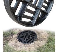 Couvercle De Drain Extérieur Grille De Drainage En Fonte Grille Caniveau | Grille D'égout Durable Tranchée Extérieure Ronde Crépine En Fonte Pour Jardin Et Pelouse(62x3cm-24.4x1.2in)