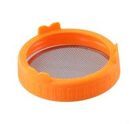 Couvercle de germination à large ouverture avec filtre fin pour bocaux en verre - Parfait pour la germination des haricots mung, lentilles et radis - PP et acier - 8,5 cm (orange)