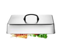 Couvercle De Gril - Couvercle Carré En Acier Inoxydable 43,5 X 28,2 X 6,6 Cm, Bouclier Anti-éclaboussures Résistant À La Chaleur, Bloc De Graisse, Dôme Pour Hamburger, Fromage Fondu, Fête De Jardin, B