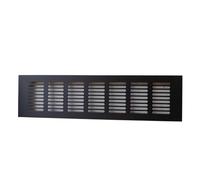 Couvercle de grille d'aération en alliage d'aluminium de 1,2 mm | Noir plusieurs tailles for armoire, porte, mur, plafond, ventilation de camping-car.(WxL 2.5x14.6 in (6.4x37 cm))