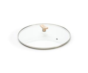 Couvercle de marmite 32 cm, verre, poignée en bois, de Buyer